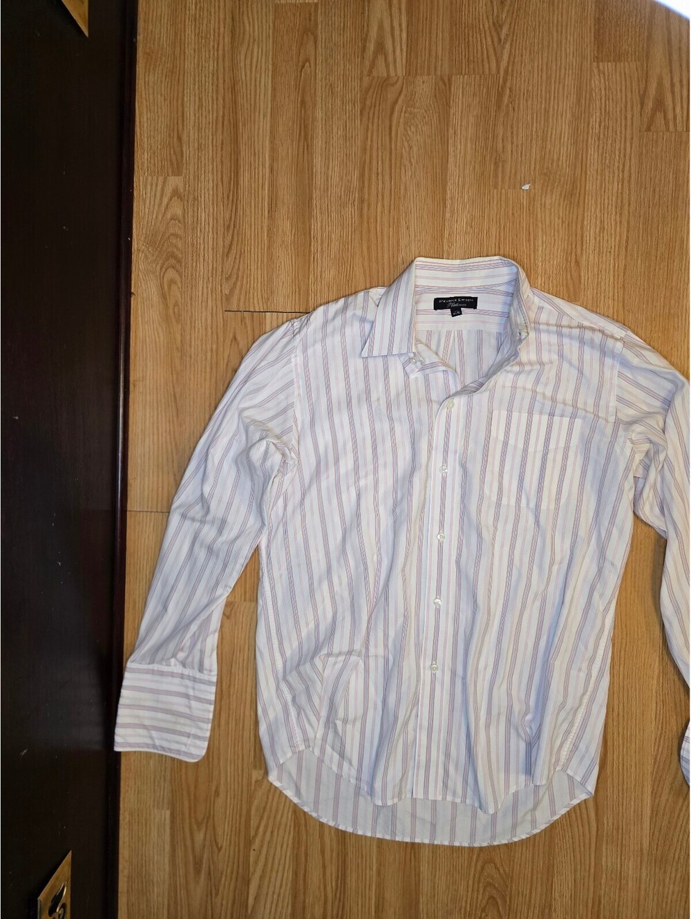 PRESWICK & MOORE Men's Long Sleeve Striped Dress Shirt 16.5-34/35 FRENCH CUFF
